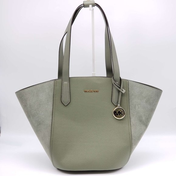 100% Authentic Michael Kors Portia Army Green Large Tote Bag